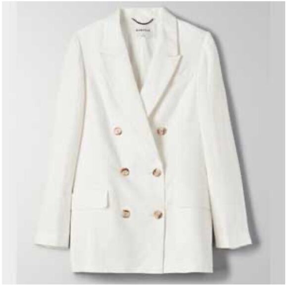 BABATON ATELIER Double Breasted Linen Blend Aritzia Blazer Jacket